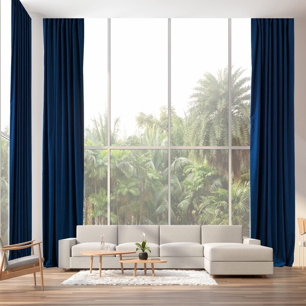 CASANEMA Thermal Insulated 100% Blackout Curtains Extra Long Curtain Panel with Noise Reduction & Room Darkening Hanging Back Tab Made in Turkey (100" L x 168" W, 1 Panel)