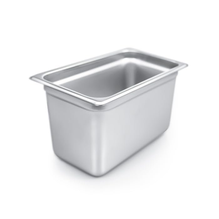 CAC China STPQ-25-6 1/4 Size Anti Jam 25-Gauge Stainless Steel Steam Pan 6"