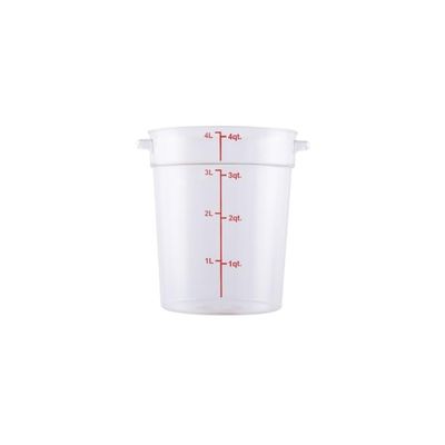 CAC China FS1P-4C Clear Round Food Storage Container 4 Qt.