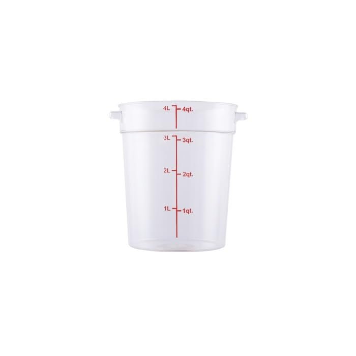 CAC China FS1P-4C Clear Round Food Storage Container 4 Qt.