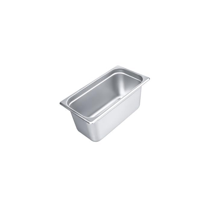 CAC China STPT-25-6 1/3 Size Anti Jam 25-Gauge Stainless Steel Steam Pan 6"