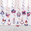 Generic 4th of July Decoration, 24 Pcs Independence Day Hanging Swirls Patriotic American Flag/Star Streamers Memorial Day Red White and Blue Swirls Decor for 4th July Party Supplies view 2