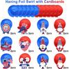 Generic 4th of July Decoration, 24 Pcs Independence Day Hanging Swirls Patriotic American Flag/Star Streamers Memorial Day Red White and Blue Swirls Decor for 4th July Party Supplies view 3