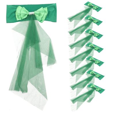 Cabilock 10pcs Elastic Chair Back Sashes for Weddings Decorative Bowknot Chair Bows Versatile Banquet Decor for Parties Birthdays and Graduations