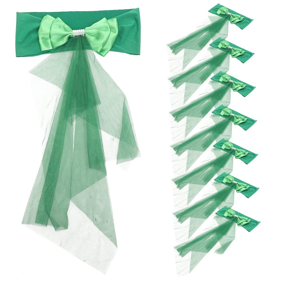 Cabilock 10pcs Elastic Chair Back Sashes for Weddings Decorative Bowknot Chair Bows Versatile Banquet Decor for Parties Birthdays and Graduations