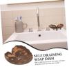 Ciieeo Coconut Shell Soap Dish with Draining Structure Creative Bar Soap Holder for Bathroom Kitchen for Shower and Home Organization view 4