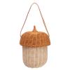 Rattan Storage Basket, Hand Woven Decorative Acorn Shaped Basket Bag Photography Props Decorative Basket for Boys Girls (Large Handbag) view 1