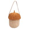 Rattan Storage Basket, Hand Woven Decorative Acorn Shaped Basket Bag Photography Props Decorative Basket for Boys Girls (Large Handbag) view 4