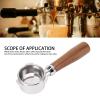 Coffee Bottomless Portafilter, 51mm 54mm 3 Ears Coffee Bottomless Naked Portafilter Removable Stainless Steel Coffee Replacement Parts with Filter Basket, Walnut Handle (51mm) view 3