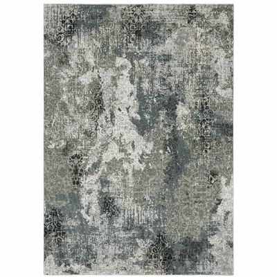 HomeRoots 508889 6 x 9 ft. Abstract Power Loom Machine Made Stain Resistant Rectangle Area Rug Multi Color