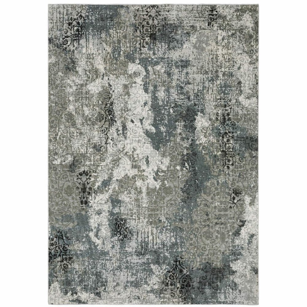 HomeRoots 508889 6 x 9 ft. Abstract Power Loom Machine Made Stain Resistant Rectangle Area Rug Multi Color