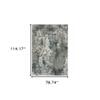 HomeRoots 508889 6 x 9 ft. Abstract Power Loom Machine Made Stain Resistant Rectangle Area Rug Multi Color view 3