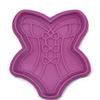 2 PCS Cookie Cutter/Polymer Clay: Corset Stamp & Cutter Set/Wedding/Bachelorette Party (2.50 inches) view 1