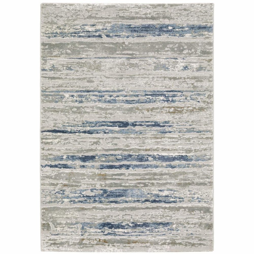 HomeRoots 510417 8 x 11 ft. Abstract Power Loom Machine Made Stain Resistant Rectangle Area Rug Multi Color