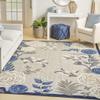 HomeRoots 505624 8 x 11 ft. Floral Stain Resistant Non Skid Rectangle Area Rug Blue & Grey view 2