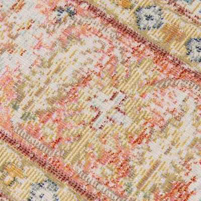 HomeRoots 531998 5 x 7 ft. Floral Power Loom Rectangle Area Rug Blue & Orange