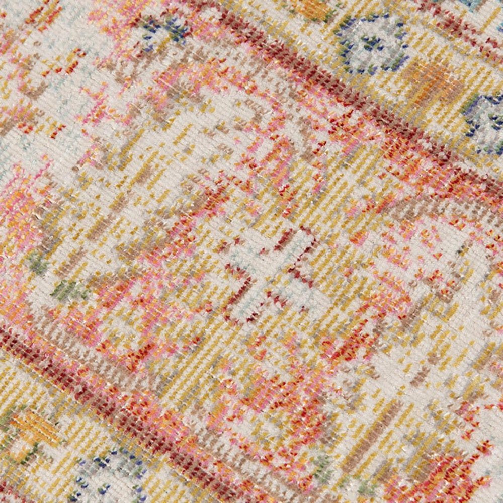 HomeRoots 531998 5 x 7 ft. Floral Power Loom Rectangle Area Rug Blue & Orange