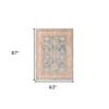 HomeRoots 531998 5 x 7 ft. Floral Power Loom Rectangle Area Rug Blue & Orange view 3