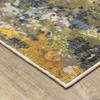 HomeRoots 508594 5 x 8 ft. Gray Gold Blue Orange Beige & Brown Abstract Power Loom Stain Resistant Rectangle Area Rug view 3