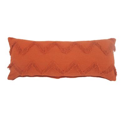 HomeRoots 517348 14 x 14 x 36 in. Red Solid Color Zippered 100 Percent Cotton Throw Pillow - Set of 2