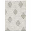 HomeRoots 508495 6 x 9 ft. Gray & Ivory Geometric Power Loom Stain Resistant Rectangle Area Rug view 1