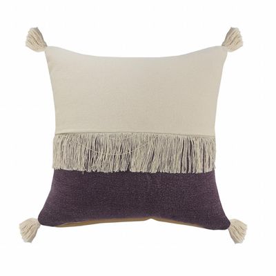 HomeRoots 516735 4 x 20 x 20 in. Purple Zippered 100 Percent Cotton Throw Pillow - Set of 2