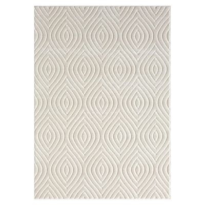 HomeRoots 534045 5 x 7 ft. Beige Trellis Machine Woven Rectangle Area Rug