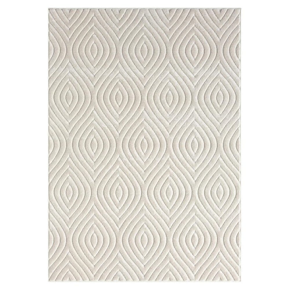 HomeRoots 534045 5 x 7 ft. Beige Trellis Machine Woven Rectangle Area Rug