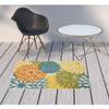 HomeRoots 479772 3 x 4 ft. Floral Non Skid Indoor & Outdoor Rectangle Area Rug Turquoise view 2