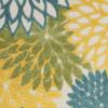 HomeRoots 479772 3 x 4 ft. Floral Non Skid Indoor & Outdoor Rectangle Area Rug Turquoise view 4