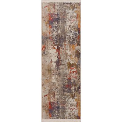HomeRoots 515862 2 x 6 ft. Gray Abstract Distressed Runner Area Rug