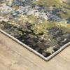 HomeRoots 508601 6 x 9 ft. Gray Green Gold Blue & Beige Abstract Power Loom Stain Resistant Rectangle Area Rug view 2