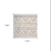 HomeRoots 511987 8 x 10 ft. Ivory Gray & Blue Wool Geometric Dhurrie Flatweave Handmade Rectangle Area Rug with Fringe view 3