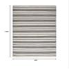 HomeRoots 511659 8 x 11 ft. Black & White Striped Dhurrie Hand Woven Stain Resistant Rectangle Area Rug view 2
