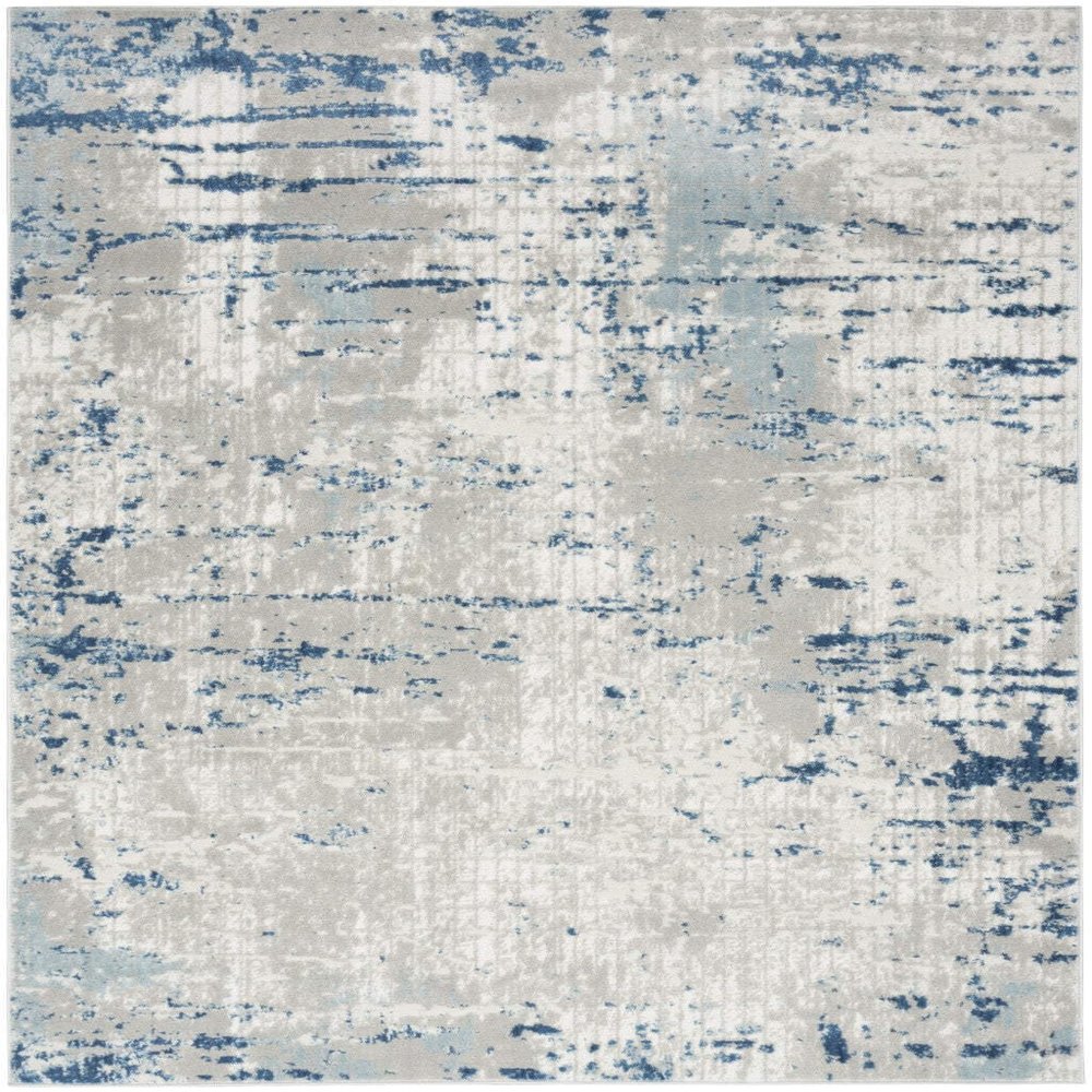 HomeRoots 521914 6 x 9 ft. Abstract Power Loom Rectangle Area Rug Ivory