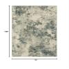 HomeRoots 508428 6 x 9 ft. Beige Teal Gray & Gold Abstract Power Loom Stain Resistant Rectangle Area Rug view 3