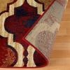 HomeRoots 487217 5 x 8 ft. Red Blue Quatrefoil Power Loom Distressed Stain Resistant Rectangle Area Rug view 4