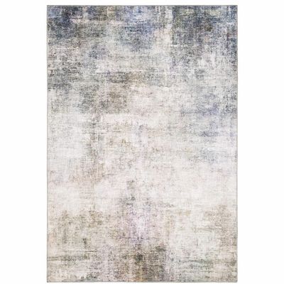 HomeRoots 509503 8 x 10 ft. Beige Blue Gray Green Brown & Purple Abstract Power Loom Stain Resistant Rectangle Area Rug