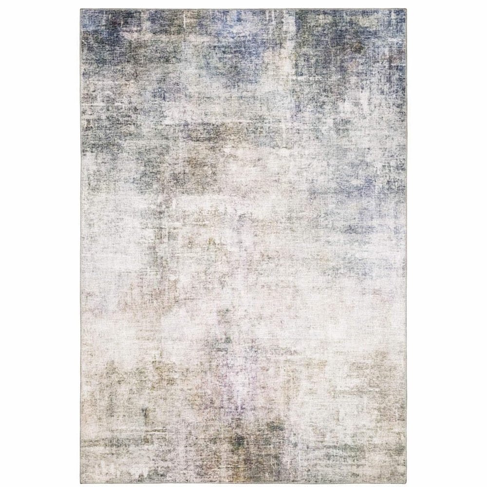 HomeRoots 509503 8 x 10 ft. Beige Blue Gray Green Brown & Purple Abstract Power Loom Stain Resistant Rectangle Area Rug
