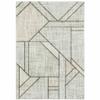 HomeRoots 508490 8 x 11 ft. Gray & Ivory Geometric Power Loom Rectangle Area Rug view 1