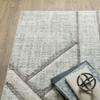 HomeRoots 508490 8 x 11 ft. Gray & Ivory Geometric Power Loom Rectangle Area Rug view 4