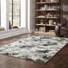 HomeRoots 510563 8 x 10 ft. Charcoal & White Abstract Power Loom Stain Resistant Rectangle Area Rug view 2