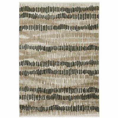HomeRoots 510283 8 x 11 ft. Abstract Power Loom Stain Resistant Area Rug with Fringe Multi Color