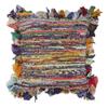 HomeRoots 516739 26 x 26 in. Weave Zippered Pillow with Fringe Blue & Red view 2