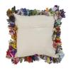 HomeRoots 516739 26 x 26 in. Weave Zippered Pillow with Fringe Blue & Red view 4