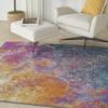 HomeRoots 522467 5 ft. Blue Abstract Power Loom Square Area Rug view 2