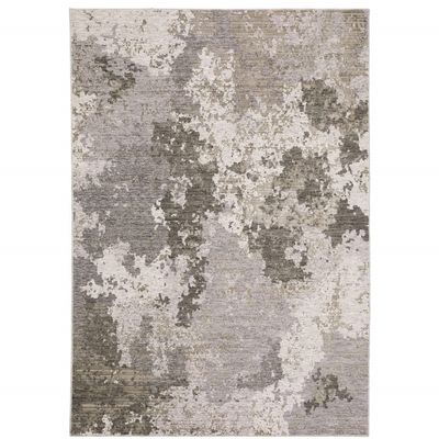 HomeRoots 509603 5 x 8 ft. Gray Ivory Beige Tan Brown & Black Abstract Power Loom Stain Resistant Rectangle Area Rug