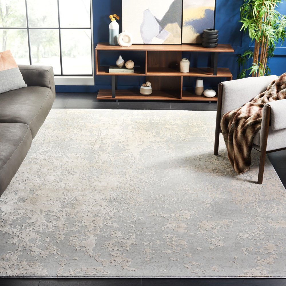 SAFAVIEH Reflection Collection Area Rug - 5'1" x 7'6", Beige & Grey, Non-Shedding & Easy Cleaning, Ideal for Living Room, Dining Room, Bedroom (RFT716A)