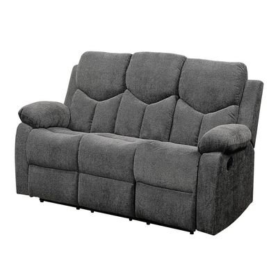 HomeRoots 491322 82 in. Contemporary Chenille Sofa Gray & Black
