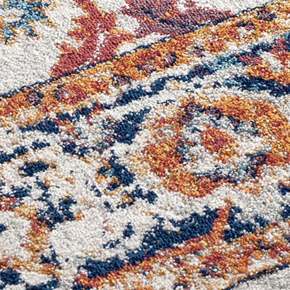 HomeRoots 531896 8 x 10 ft. Orange Floral Power Loom Rectangle Area Rug